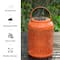 Glitzhome® 9" Cutout Metal Solar Powered Outdoor Hanging Lantern
